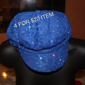 BRIGHT BLUE SPARKLY CAP